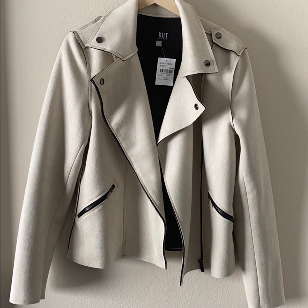 Kut From The Kloth Tan Suede Biker Jacket